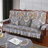 贵妮 实木沙发坐垫带靠背四季 红木椅单人三人座垫靠垫靠背一体 欧意人生灰-裙边 50cm*50cm 单人位 适用位宽50-60