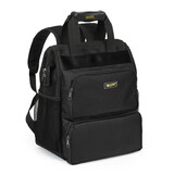 法斯特（FASITE） 工具包双肩背包加厚耐磨防水大开口帆布多功能电工包 加强款 黑色【40厘米高】