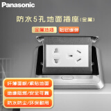 松下（Panasonic）地插 五孔地插座 防水5孔地面插座阻尼缓起隐藏式插座银色DUNC112