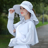 潮人心（CHAO REN XIN）防晒面罩帽子女士夏季遮脸骑电车护全脸披肩凉帽百搭太阳帽户外夏 灰色帽子+披肩+面罩