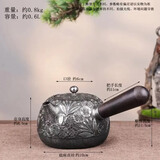 山本堂日本进口砂铁壶纯手工铁壶煮茶器铸铁泡茶壶家用煮茶壶套装 侧把樱花 550ml 慢工佳品