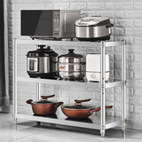 奥诺嘉（AONUOJIA） 厨房置物架微波炉架子不锈钢落地三层家用仓储架阳台收纳架储物架烤箱架锅架 【特价】长60宽40高80三层