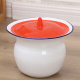 欧丽家搪瓷痰盂矮痰桶小孩搪瓷尿盆老人起夜桶可移动孕妇行动不便尿桶  矮白痰盂+盖