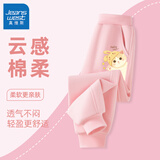 真维斯女童裤子春秋款儿童运动裤女孩春季洋气卫裤春装长裤新款时尚童装 粉 探头猫X 120
