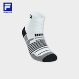 FILA 斐乐官方男士袜子中腰袜冬季新款健身运动袜舒适简约中筒袜 标准白-WT XS
