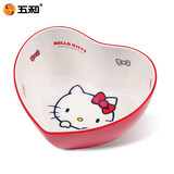 五和（WUHE）儿童餐具凯蒂猫碗勺套装儿童水杯宝宝辅食碗儿童餐盘分格防烫耐摔 凯蒂猫心形碗400ml