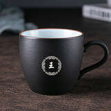 古德窑  私人定制陶瓷茶杯品茗杯主人单杯刻字生肖小茶盏功夫茶具 拍下备注姓氏-墨《黑》杯小号