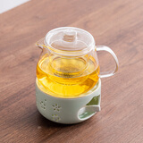 康韵（KANGYUN）创意温茶炉娄空陶瓷底座餐厅酒店蜡烛玻璃加热水果茶壶花茶温茶器