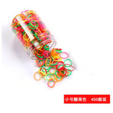 扇尾鱼黑色橡皮筋圈发绳一次性胶圈加粗男士扎头发皮筋弹性扎头绳女皮套 糖果色精品小号约450根