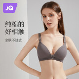 婧麒（JOYNCLEON）哺乳文胸孕妇内衣怀孕期哺乳薄款喂奶文胸产后前开扣无钢圈托聚拢 灰色3128【薄款透气聚拢】 80B