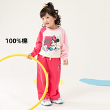 迪士尼童装儿童卫衣套装卡通休闲套装 女童米妮粉红ZD1DT016 120