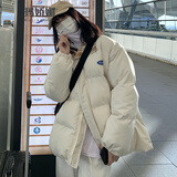 玛娇媚（Majiaomei）羽绒棉服女2024年新款冬季棉袄棉衣外套女加厚小个子立领面包服女 米白色 L