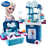迪士尼女孩儿童过家家装扮玩具 冰雪奇缘二3合1厨房旅行箱玩具套装礼物