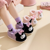 Hello Kitty女童棉鞋冬儿童室内家居鞋小孩保暖亲子棉拖鞋 库洛米紫 36-37码