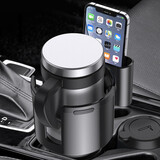 聚惠（JUHUI）汽车水杯架限位器大号茶杯托保温瓶车内固定座车载水壶饮料架改装 二合一水杯架手机架