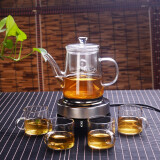 禾艾苏（heisou） 高硼硅耐热玻璃茶壶功夫茶具智能恒温热水壶煮茶炉家用泡茶器 直身蒸茶壶700ml+4个杯子+电热炉