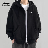 李宁（LI-NING）外套男新款拉链运动春夏女宽松大码秋装针织开衫连帽卫衣