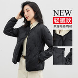 鸭鸭冬季简约轻薄内恤菱格防寒保暖百搭舒适90鸭绒羽绒服女