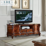 乐满庭美式乡村实木电视柜仿古雕花欧式地柜 大气卧室客厅高款电视机柜 1.6米