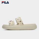 斐乐（FILA）官方DONUT女鞋拖鞋新款凉拖厚底增高休闲甜甜圈 米色-AG 38.5
