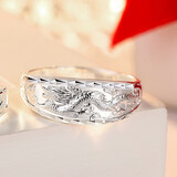 黃龍溪999戒指男龙凤戒开口可调节性潮送女友男友爸爸妈妈 【999足银，面款8mm】新款龙戒，