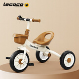 乐卡（Lecoco）儿童三轮车宝宝脚踏车玩具孩子童车2-6岁自行车免充气轮新年礼物 瑞奇S1- 丝绒摩卡