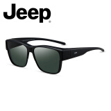 Jeep吉普近视套镜男女偏光太阳镜黑超墨镜开车驾驶遮阳镜大框大脸2050 M5 / 哑黑框绿片