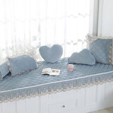 西子纱主卧飘窗垫窗台垫四季通用定制高端飘窗坐垫毯卧室阳台垫子可水洗 语格-蓝色（加厚款） 定做联系客服