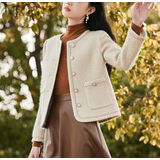 啄木鸟小香风外套女显瘦2025年春秋新款呢子名媛风法式小个子毛呢短外套 图片色 优质毛呢面料 S 建议100斤以下