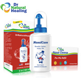 drnaturalhealing洗鼻器 芦荟海盐水洗鼻家用成人儿童鼻炎过敏达尔梦达鼻腔护理 儿童套装（洗鼻壶180ml+儿童盐30包）