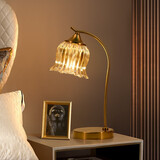 远盛达美式台灯卧室床头灯复古奢华客厅书房欧式田园风温馨浪漫古典装饰 C款 按钮开关