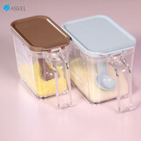 阿司倍鹭（ASVEL）厨房家用调味瓶盒调味罐调味盒调料罐 调料盒带勺子盐罐 青色700ml 1136-04