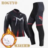 ROGTYO骑行服套装抓绒加厚骑行服春秋男女冬季户外运动加绒保暖自行车衣服山地车骑行装备 RT38-6抓绒骑行服 L