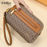 金利来女士手包2025新款手拿包女式品牌钱夹高档奢侈长款钱包 棕咖色【可放手机】200*120*65mm