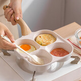 摩登主妇多孔煎锅早餐锅鸡蛋汉堡锅家用不粘锅平底锅煎蛋锅煎蛋神器 【燃气款】早餐锅+刮刀+油刷 38cm