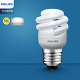 飞利浦（PHILIPS）螺旋节能灯泡荧光灯源全螺旋螺口灯泡家用螺口灯泡照明节能灯 E27大螺口8W 白光