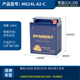 猛狮电池摩托车电瓶12v通用适用铃木LS 650本田CB750/YTX14AH嘉陵600cc JH600-A JH600B-A JH600BJ 偏边三轮