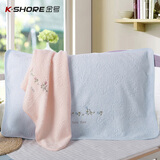 金号枕巾 A类纯棉枕巾一对全棉加厚加大提花绣花枕头巾 2条装 颜色淡 混搭联系客服  默认发1红1蓝 2条 80*50