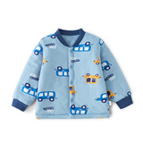 棉大班（MIANDABAN）儿童轻薄棉服春秋冬款婴儿棉衣夹棉上衣男童宝宝棉袄内胆外套 灰蓝汽车 110 CM