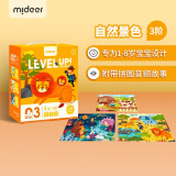 弥鹿（MiDeer）儿童拼图大块易抓纸质拼板幼儿2-3-5 岁男孩女孩生日礼物玩具 3阶-自然景色【2.5岁/89p】