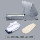 爱为你（EVANGELINE） 婴儿床床中床新生儿便携式可折叠旅行床睡篮迷你宝宝床防溢奶 浅蓝+遮阳棚+隔尿垫+蚊帐