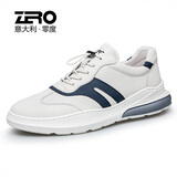 零度男鞋休闲皮鞋新款男鞋厚底增高鞋运动休闲鞋男士百搭透气户外鞋子 1130白蓝色(欧码) 40