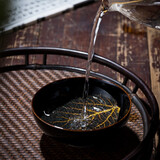 鋆钰 手工木叶天目吉州窑茶盏建盏茶杯品茗杯主人杯 景德镇陶瓷茶具 普洱杯 天目釉