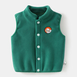 宝宝马甲秋冬婴儿衣服冬款奥利绒背心冬季马夹儿童冬装男童坎肩女 绿色 100