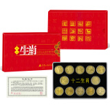 第一轮十二生肖流通纪念币大全套 2003-14年1元12生肖币 卷拆品相 12枚大全套水晶礼盒装 单盒