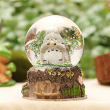 元氣小猴 圣诞节龙猫礼品教师水晶球音乐盒雪花球送老师生日礼物女生八音盒圣诞节礼物 小号龙猫抱球发光水晶球 4.5X6CM