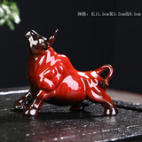 茗客茶宠摆件紫砂茶宠摆件精品可养招财功夫茶具茶玩茶盘茶宝装饰品个性创意 红窑变牛气冲天