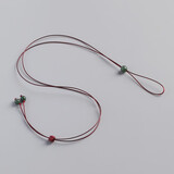 通幽阁细款免绑绳挂平安扣戒指项链绳替换绳手工编织吊坠挂绳翡翠挂件绳 腊皮绳0.5mm免绑+平结款-枣红色