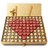 费列罗巧克力99粒表白婚礼伴手礼物七夕情人节送男女友公司团购员工福利 金色大爱心【59粒】