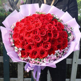 馨仪鲜花速递33朵红玫瑰香槟混搭花束生日礼物全国同城配送 33朵红玫瑰花束—女神款